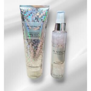 PLATINUM BODY CREAM & DIAMOND SHIMMER MIST BATH & BODY BERGAMOT, PATCHOULI MUSK